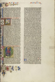 Initial P: An Apostle; Circle of Stefan Lochner, German, died 1451, Cologne, Germany; about 1450; Gold leaf, tempera