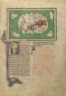 Saint John on Patmos; London, probably, England; about 1255 - 1260; Tempera colors, gold leaf, colored washes, pen and ink