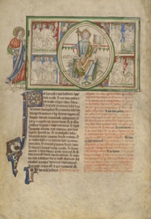 The Vision of the Throne of God and the Twenty-Four Elders; London, probably, England; about 1255 - 1260; Tempera colors, gold
