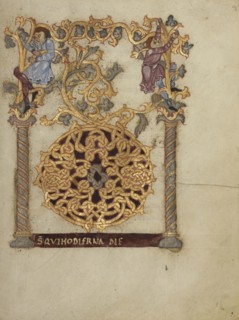 Decorated Initial D; Beauvais, probably, France; first quarter of 11th century; Tempera colors, gold, silver, and ink