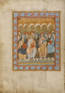 Pentecost; Mainz, Germany; about 1025 - 1050; Tempera colors and gold on parchment; Ms. Ludwig V 2, fol. 20v