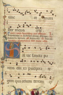 Initial S: The Virgin and Three Dominican Nuns in Prayer; Jacobellus of Salerno, Italian, active about 1270, Bologna