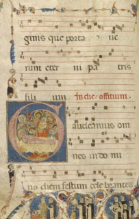 Initial G: The Death of the Virgin; Jacobellus of Salerno, Italian, active about 1270, Bologna, Emilia-Romagna, Italy