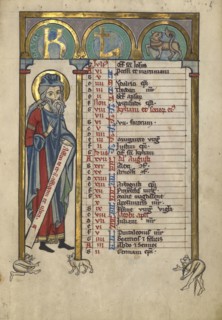 Nahum; Würzburg, Germany; about 1240 - 1250; Tempera colors, gold leaf, and silver leaf on parchment; Leaf: 22.7 x 15.7 cm