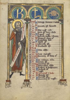 Haggai; Würzburg, Germany; about 1240 - 1250; Tempera colors, gold leaf, and silver leaf on parchment; Leaf: 22.7 x 15.7 cm