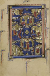 Scenes from the Life of Joseph; Paris, France; about 1250 - 1260; Tempera colors, gold leaf, and ink on parchment; Leaf