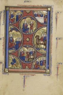 Scenes from the Life of Joseph; Paris, France; about 1250 - 1260; Tempera colors, gold leaf, and ink on parchment; Leaf