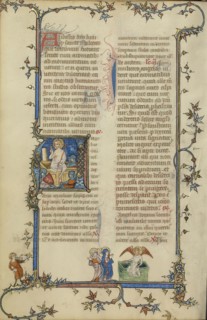 Initial A: The Resurrection; Paris, France; about 1320 - 1325; Tempera colors, gold leaf, and ink on parchment; Leaf