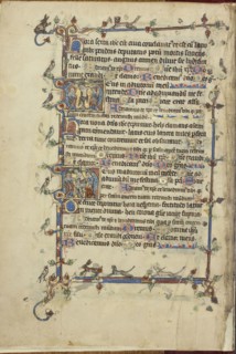 Initial D: The Crucifixion; Initial D: The Deposition; Northeastern France, France; about 1300; Tempera colors, gold leaf