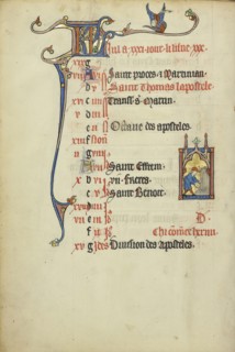 A Man Reaping; Northeastern France, France; about 1300; Tempera colors, gold leaf, and ink on parchment; Leaf: 26.4 x 18.3 cm