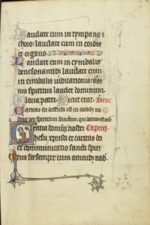 Initial G: Saint Peter; Northeastern France, France; about 1300; Tempera colors, gold leaf, and ink on parchment; Leaf