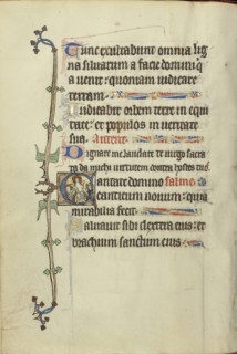 Initial C: Christ in Majesty between the Virgin Mary and Saint John the Evangelist; Northeastern France, France; about 1300