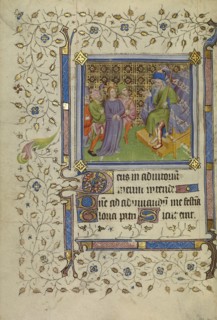 Christ before Pilate; Paris, France; about 1400 - 1410; Tempera colors, gold leaf, gold paint, and ink on parchment; Leaf