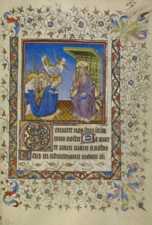 The Coronation of the Virgin; Paris, France; about 1400 - 1410; Tempera colors, gold leaf, gold paint, and ink on parchment
