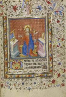 Christ in Majesty; Paris, France; about 1400 - 1410; Tempera colors, gold leaf, gold paint, and ink on parchment; Leaf