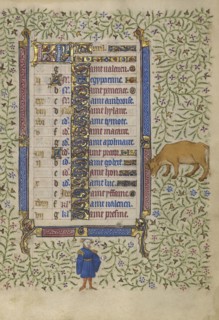 A Young Man; Zodiacal Sign of Taurus; Follower of the Egerton Master, French , Netherlandish, active about 1405 - 1420, Paris
