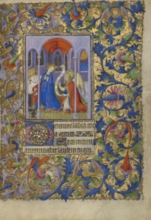 The Annunciation; Follower of the Boucicaut Master, French, active about 1390 - 1430, Paris, France; about 1410; Tempera colors