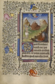 Job Pointing to the Abyss of Hell; Follower of the Egerton Master, French , Netherlandish, active about 1405 - 1420, Paris