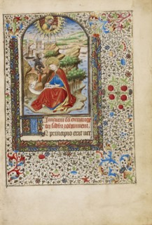 Saint John on the Island of Patmos; Workshop of the Bedford Master, French, active first half of 15th century, Paris, France