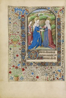 The Visitation; Workshop of the Bedford Master, French, active first half of 15th century, Paris, France; about 1440 - 1450
