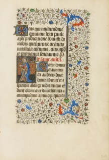 Saint Andrew with a Cross; Workshop of the Bedford Master, French, active first half of 15th century, Paris, France; about 1440
