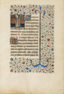 Saint Blasius with a Crosier and a Carding Comb; Workshop of the Bedford Master, French, active first half of 15th century