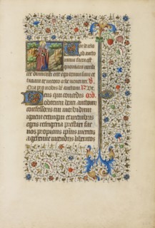 Saint Anthony with an Ax; Workshop of the Bedford Master, French, active first half of 15th century, Paris, France; about 1440