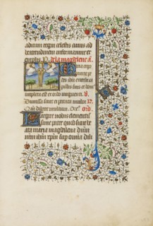 Mary Magdalene Borne Aloft to Heaven by Angels; Workshop of the Bedford Master, French, active first half of 15th century