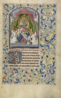 The Throne of Grace Trinity; Willem Vrelant, Flemish, died 1481, active 1454 - 1481, Bruges, Belgium; early 1460s; Tempera