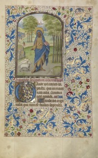 Saint John the Baptist; Willem Vrelant, Flemish, died 1481, active 1454 - 1481, Bruges, Belgium; early 1460s; Tempera colors