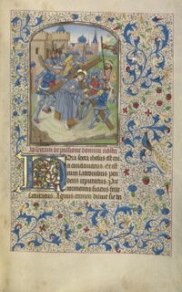 The Way to Calvary; Willem Vrelant, Flemish, died 1481, active 1454 - 1481, Bruges, Belgium; early 1460s; Tempera colors, gold