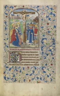 The Crucifixion; Willem Vrelant, Flemish, died 1481, active 1454 - 1481, Bruges, Belgium; early 1460s; Tempera colors, gold