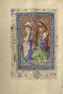 A Bearded Saint with Cruciform Staff Presenting a Kneeling Woman to Saint Margaret; Brabant, possibly, Flanders, Belgium; after