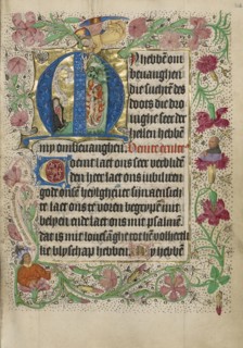 Initial M: A Kneeling Woman in Prayer; Master of Evert Zoudenbalch, Dutch, active 3rd quarter of 15th century, Utrecht