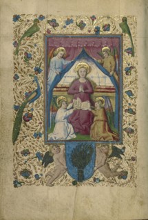 The Annunciation; Naples, Campania, Italy; about 1460; Tempera colors, gold, and ink on parchment; Leaf: 17.1 x 12.1 cm