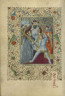 The Way to Calvary; Naples, Campania, Italy; about 1460; Tempera colors, gold, and ink on parchment; Leaf: 17.1 x 12.1 cm
