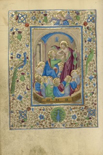 Doubting Thomas; Naples, Campania, Italy; about 1460; Tempera colors, gold, and ink on parchment; Leaf: 17.1 x 12.1 cm