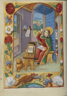Saint Mark; Strasbourg, France; early 16th century; Tempera colors on parchment; Leaf: 13.5 x 10.5 cm, 5 5,16 x 4 1,8 in