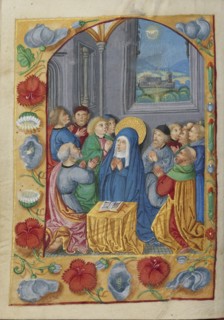 Pentecost; Strasbourg, France; early 16th century; Tempera colors on parchment; Leaf: 13.5 x 10.5 cm, 5 5,16 x 4 1,8 in
