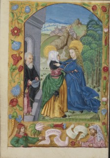 The Visitation; Strasbourg, France; early 16th century; Tempera colors on parchment; Leaf: 13.5 x 10.5 cm, 5 5,16 x 4 1,8 in