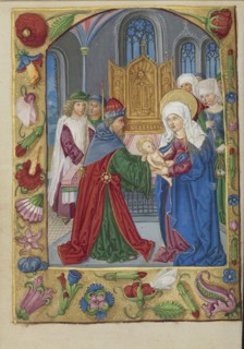 The Presentation in the Temple; Strasbourg, France; early 16th century; Tempera colors on parchment; Leaf: 13.5 x 10.5 cm