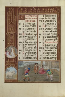 Gardening; Zodiacal Sign of Aries; Workshop of the Master of James IV of Scotland, Flemish, before 1465 - about 1541, Bruges