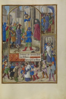 Christ before Caiaphas; Master of the Dresden Prayer Book, Flemish, active about 1480 - 1515, Bruges, Belgium; about 1510