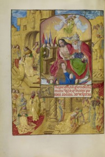 The Coronation of the Virgin; Master of the Lübeck Bible, Flemish, about 1485-about 1520, Bruges, Belgium; about 1510 - 1520