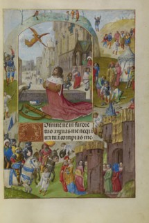 David in Prayer; Master of the Lübeck Bible, Flemish, about 1485-about 1520, Ghent, Belgium; about 1510 - 1520; Tempera colors