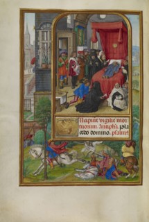 Deathbed Scene; Master of James IV of Scotland, Flemish, before 1465 - about 1541, Bruges, Belgium; about 1510 - 1520; Tempera
