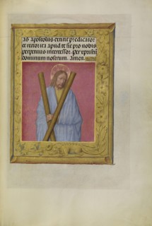 Saint Andrew; Workshop of Master of the First Prayer Book of Maximilian, Flemish, active about 1475 - 1515, Bruges, Belgium