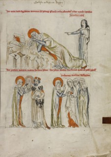 While Saint Hedwig Sleeps, a Candle Falls onto Her Book but Does Not Burn; Saint Hedwig Prophesying the Death of Heinrich