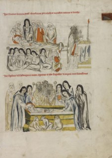 Nuns Praying over the Body of Saint Hedwig; The Burial of Saint Hedwig; Unknown maker; Silesia, Poland; 1353; Tempera colors