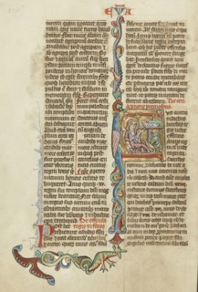 Initial F: The Nativity; Austria; about 1300; Tempera colors and gold leaf on parchment; Leaf: 34.3 x 24.3 cm